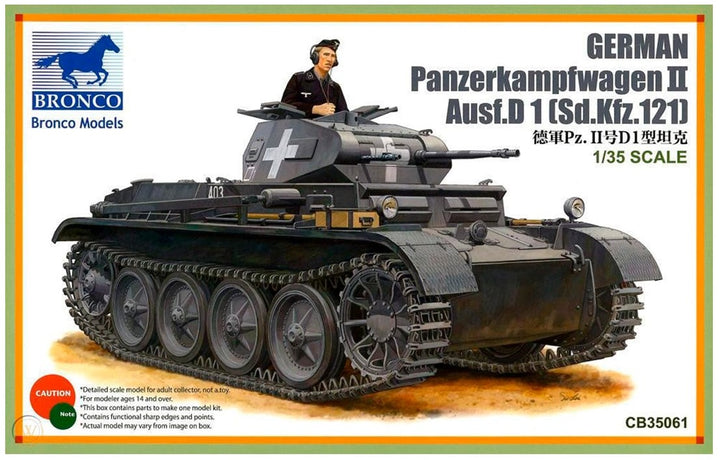 Bronco Models 1/35 German PanzerKampfwagen II Ausf.D1(Sd.kfz.121) Tank Model Kit | 4544032681579