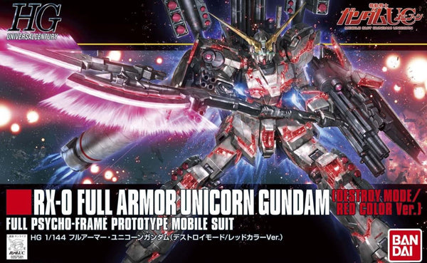 Bandai #199 Full Armor Unicorn Gundam ((Destroy Mode)/Red Color Ver.), 'Gundam UC', Bandai HGUC 1/144