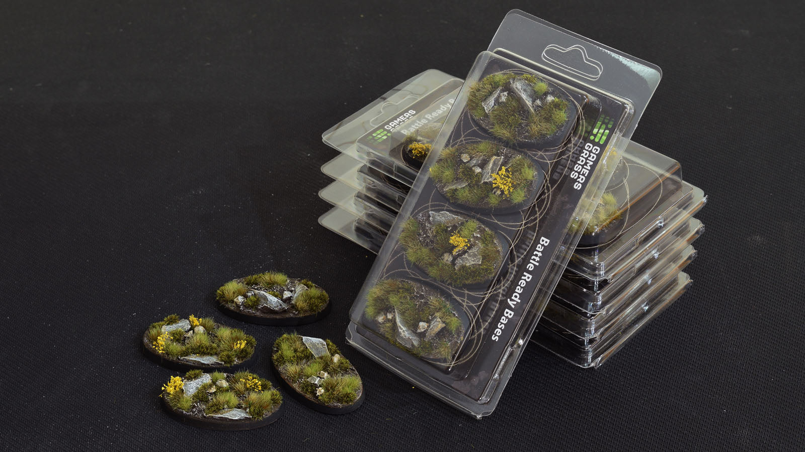 Gamers Grass Battle Ready Bases - Highland - Oval 60mm (x4) | 738956788481