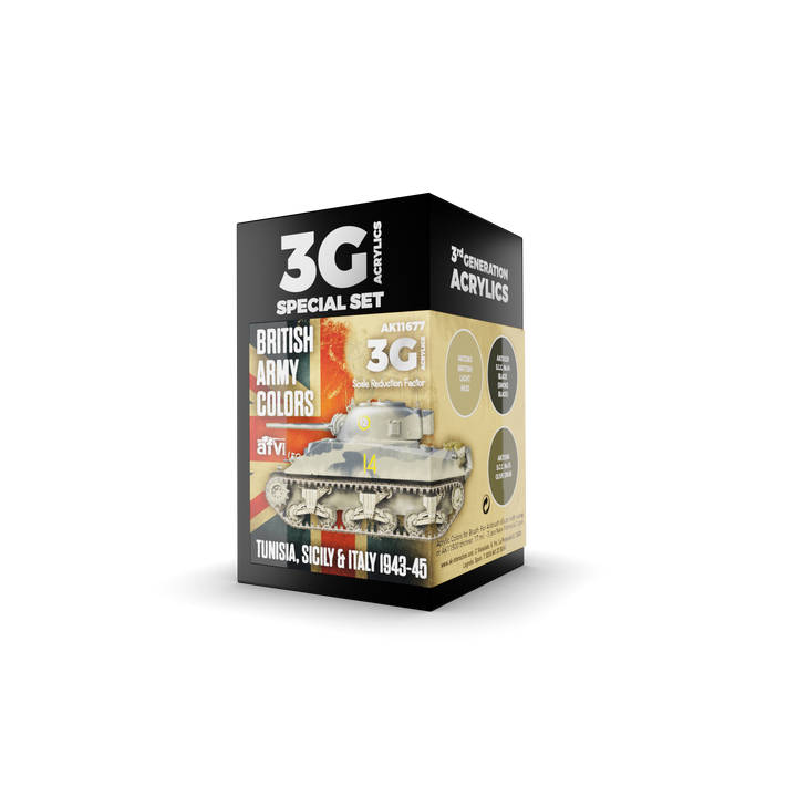 AK Interactive 3G British Army Colors Tunisia, Sicily & Italy 1943-45 | 8435568311732