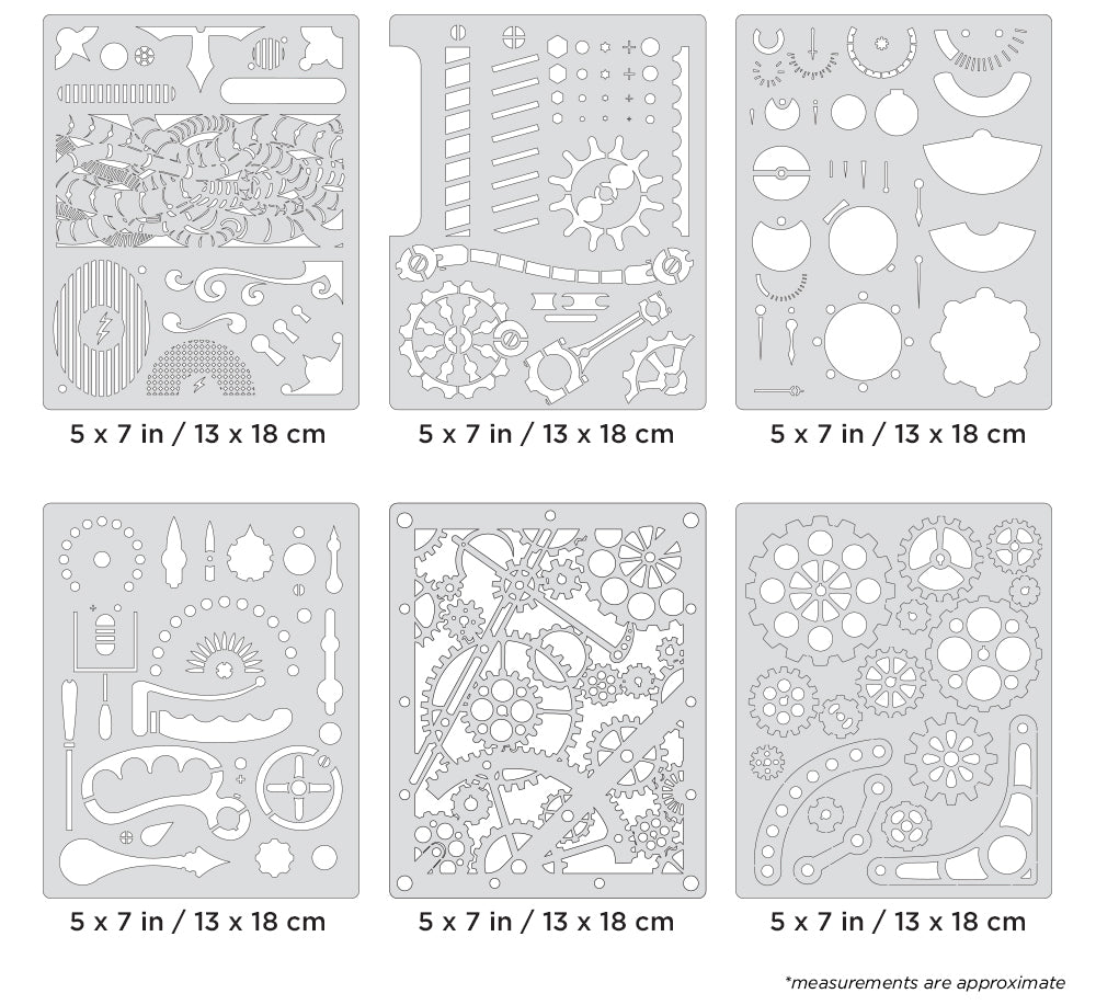 IWATA Artool Steampunk FX Mini Series Set Freehand Airbrush Template by Craig Fraser | 758240150671
