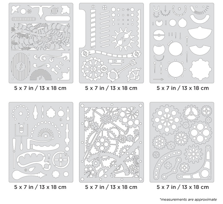 IWATA Artool Steampunk FX Mini Series Set Freehand Airbrush Template by Craig Fraser | 758240150671