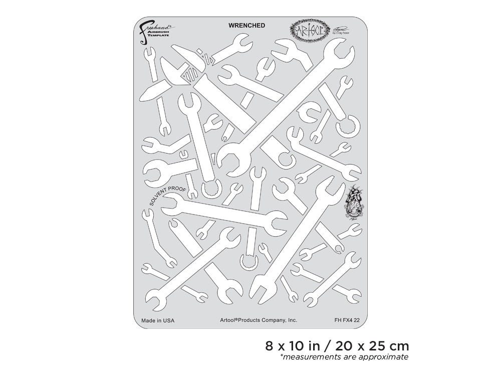 IWATA Artool FX4 Wrenched Freehand Airbrush Template by Craig Fraser | 758240138587