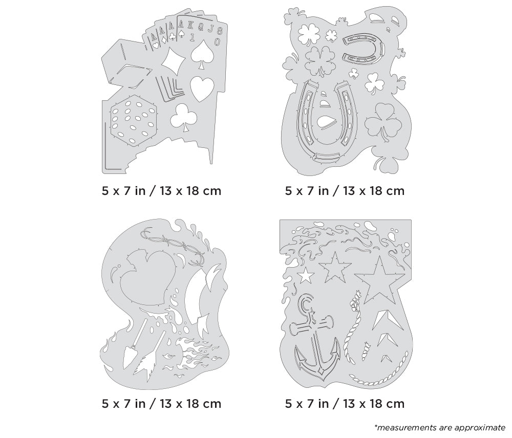 IWATA Artool Blasted FX Mini Series Set Freehand Airbrush Template by Ryan 'Ryno' Templeton | 758240150985