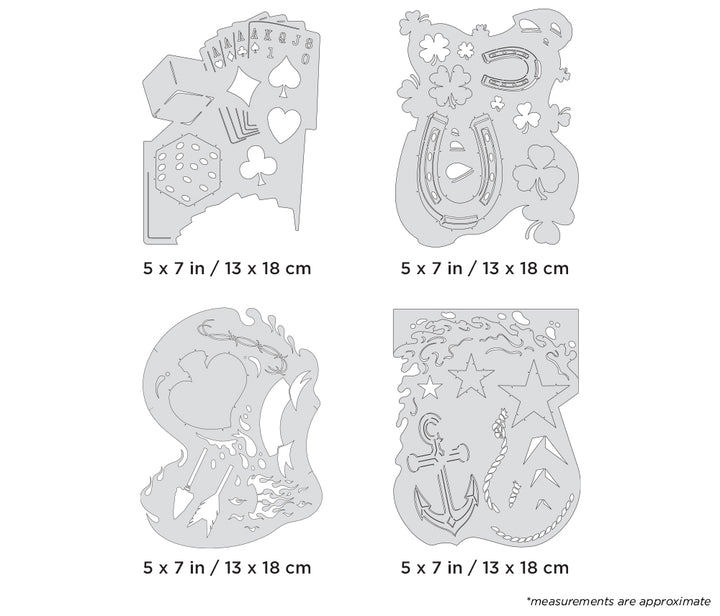 IWATA Artool Blasted FX Mini Series Set Freehand Airbrush Template by Ryan 'Ryno' Templeton | 758240150985