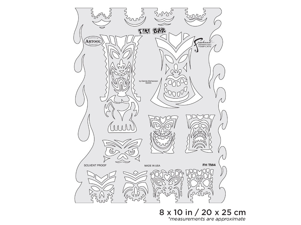 IWATA Artool Tiki Master Tiki Bar Freehand Airbrush Template by Dennis Mathewson | 758240132851