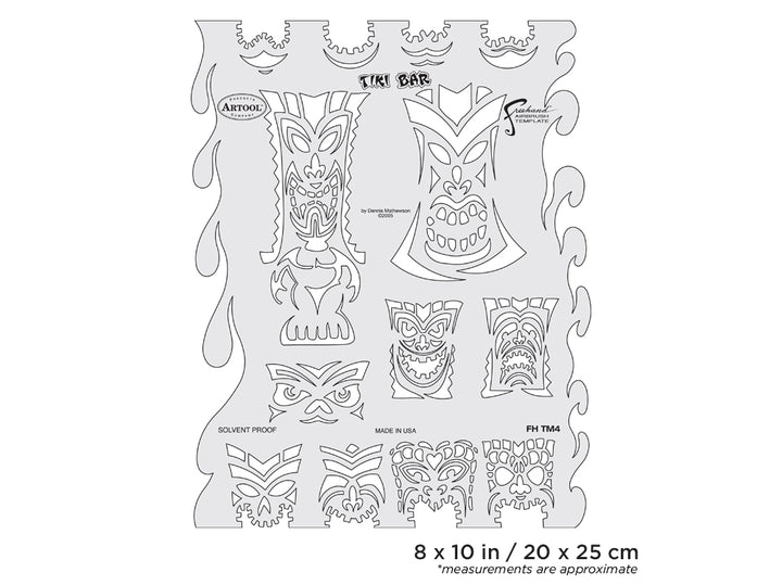 IWATA Artool Tiki Master Tiki Bar Freehand Airbrush Template by Dennis Mathewson | 758240132851