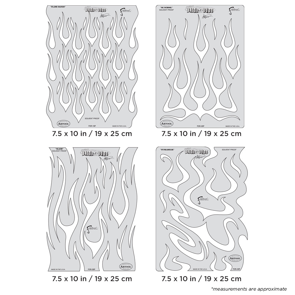 IWATA Artool Flame-O-Rama Freehand Airbrush Template Set by Craig Fraser | 758240038245
