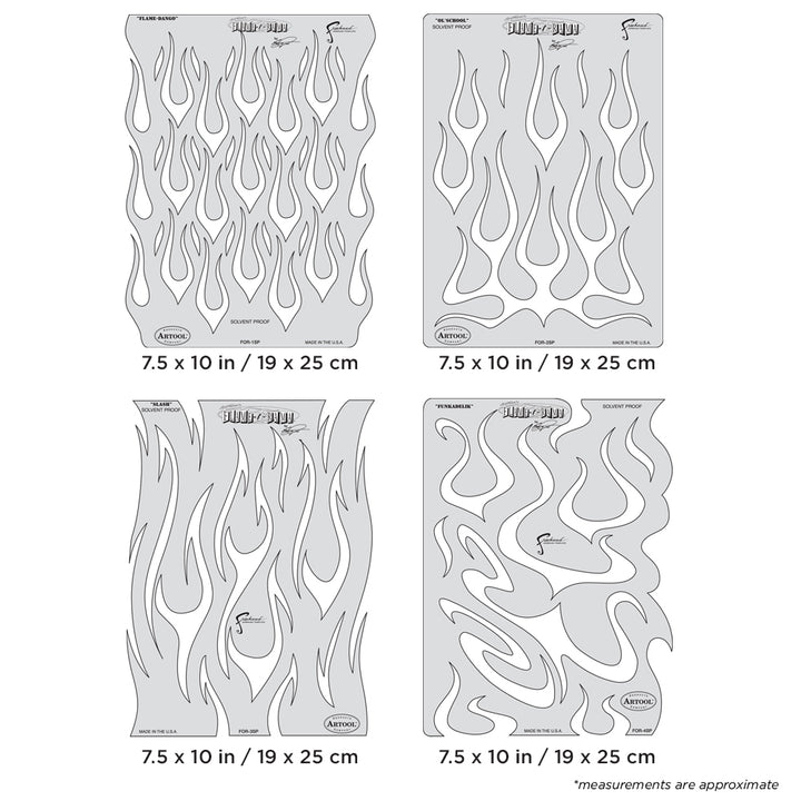 IWATA Artool Flame-O-Rama Freehand Airbrush Template Set by Craig Fraser | 758240038245