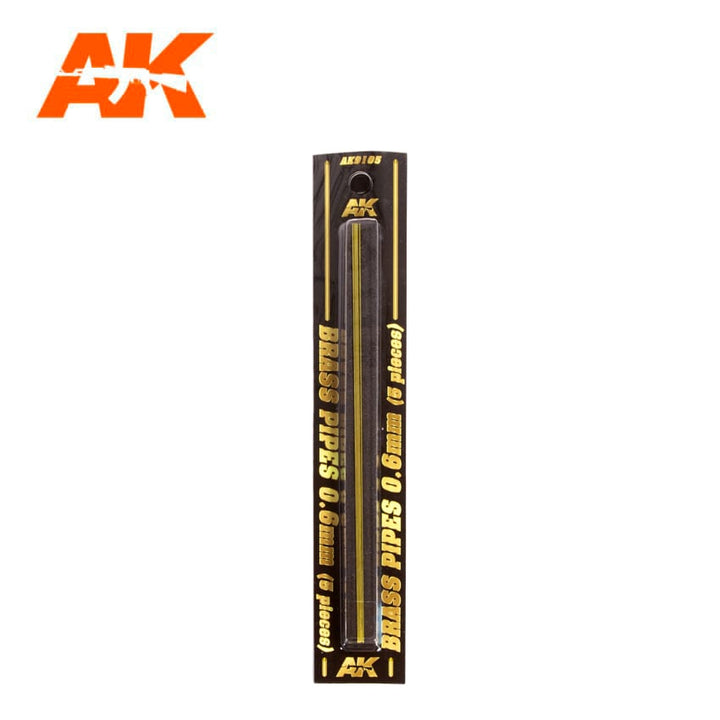 AK Interactive BRASS PIPES 0.6mm, 5 units | 8435568307117