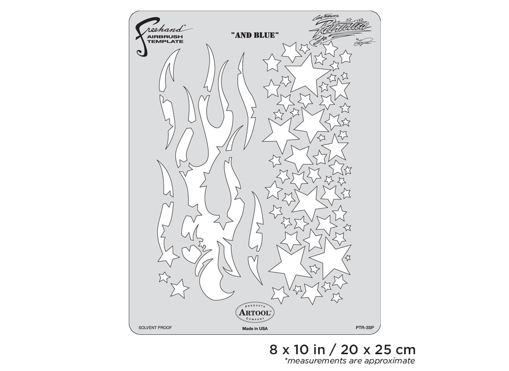 IWATA Artool Patriotica And Blue Freehand Airbrush Template by Craig Fraser | 758240138037
