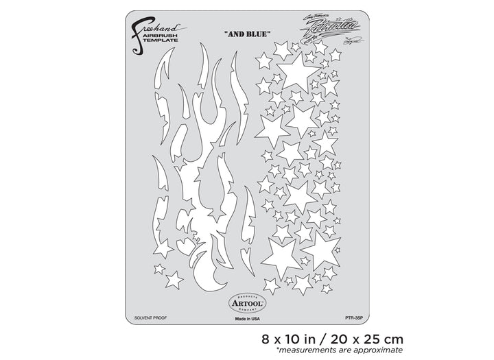IWATA Artool Patriotica And Blue Freehand Airbrush Template by Craig Fraser | 758240138037