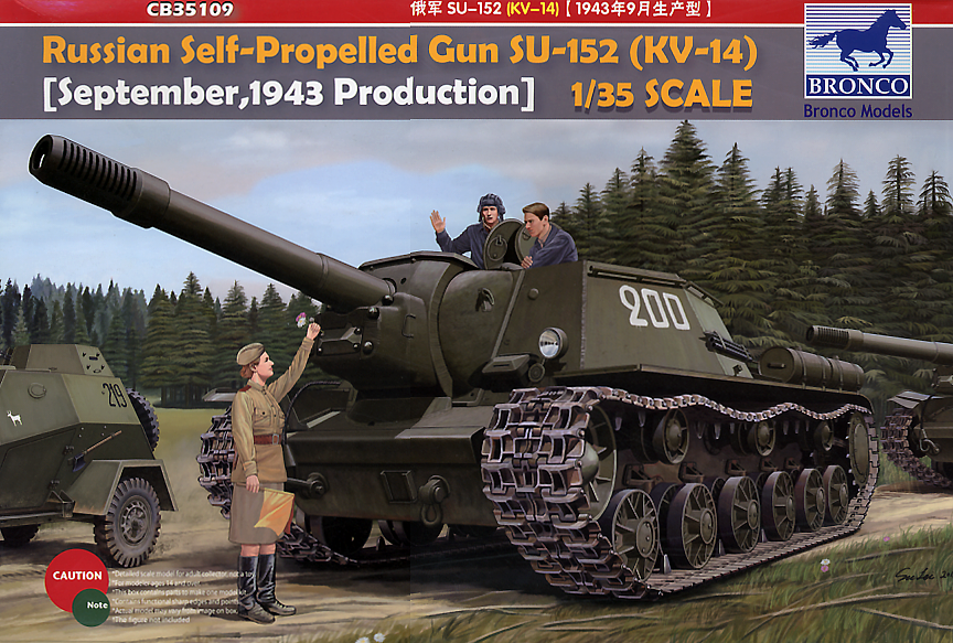 Bronco Models 1/35 Russian Self-Propelled Gun SU-152(KV-14) (September,1943 Prod) Tank Destroyer | 4544032692339