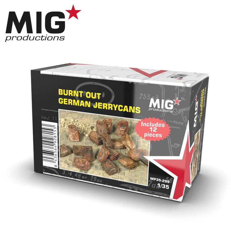 MIG 1/35 Burnt Out German Jerrycans | 8436564928153