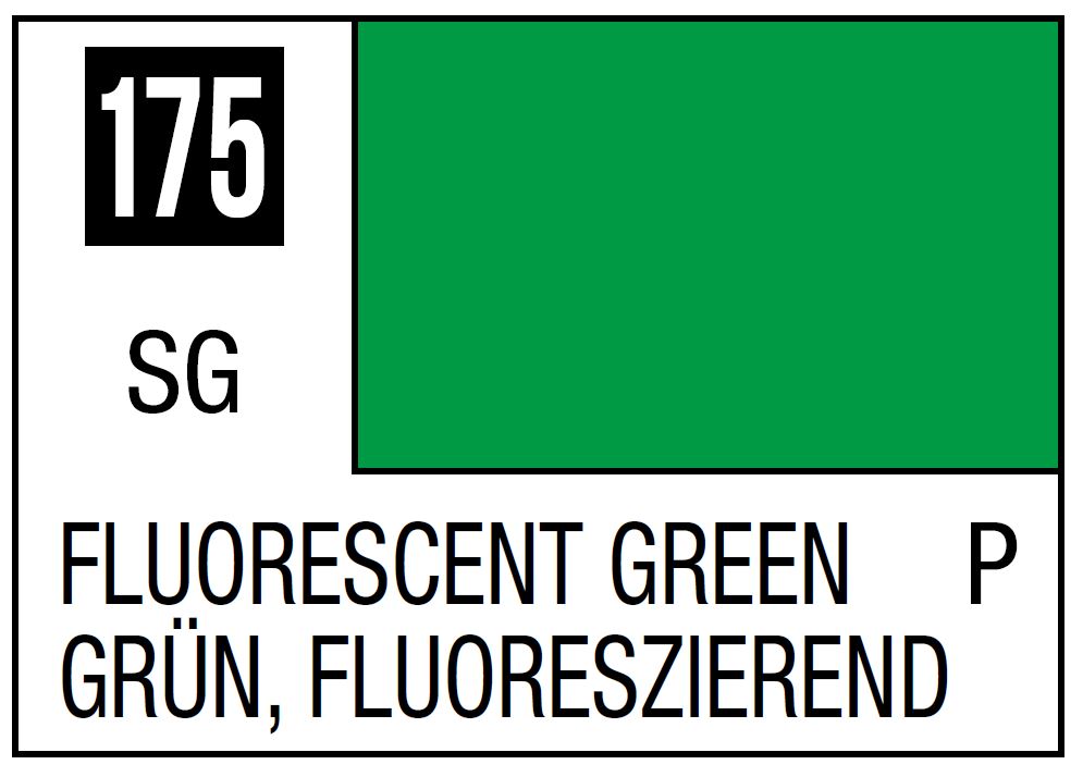 Mr Hobby Mr. Color 175 - Fluorescent Green (Gloss/Primary) - 10ml | 4973028635843