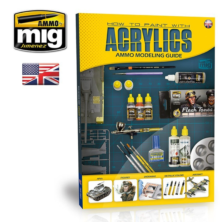 Ammo Mig How to Paint with Acrylics - Ammo Modelling Guide (English) | 8432074060406