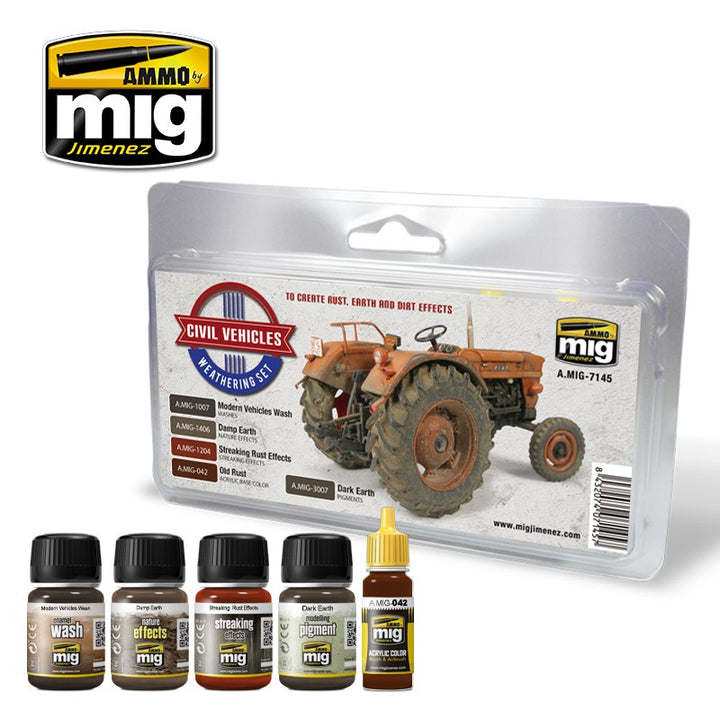 Ammo Mig Civil Vehicles Weathering Set | 8432074071457