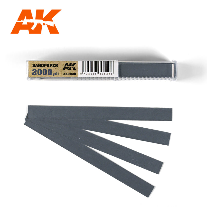 AK Interactive Wet Sandpaper 2000 grit x 50 units | 8435568305298