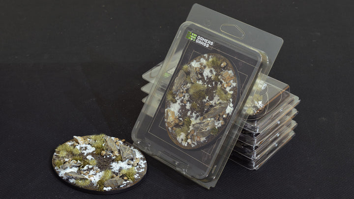 Gamers Grass Battle Ready Bases - Winter - Oval 120mm (x1) | 738956788344