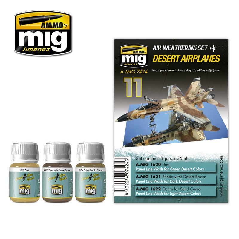 Ammo Mig Desert Airplanes Air Weathering Set