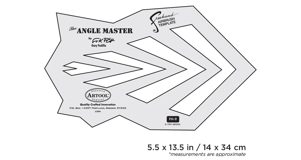 IWATA Artool #9 The Angle Master Freehand Airbrush Template by Gary Padilla | 758240031994