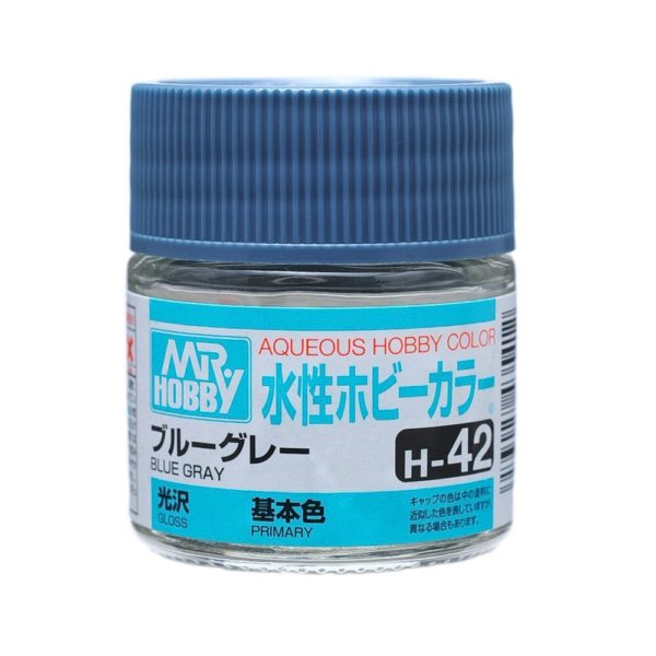 Mr Hobby Aqueous Color H42 Gloss Blue Gray 10ml Bottle | 4973028738735