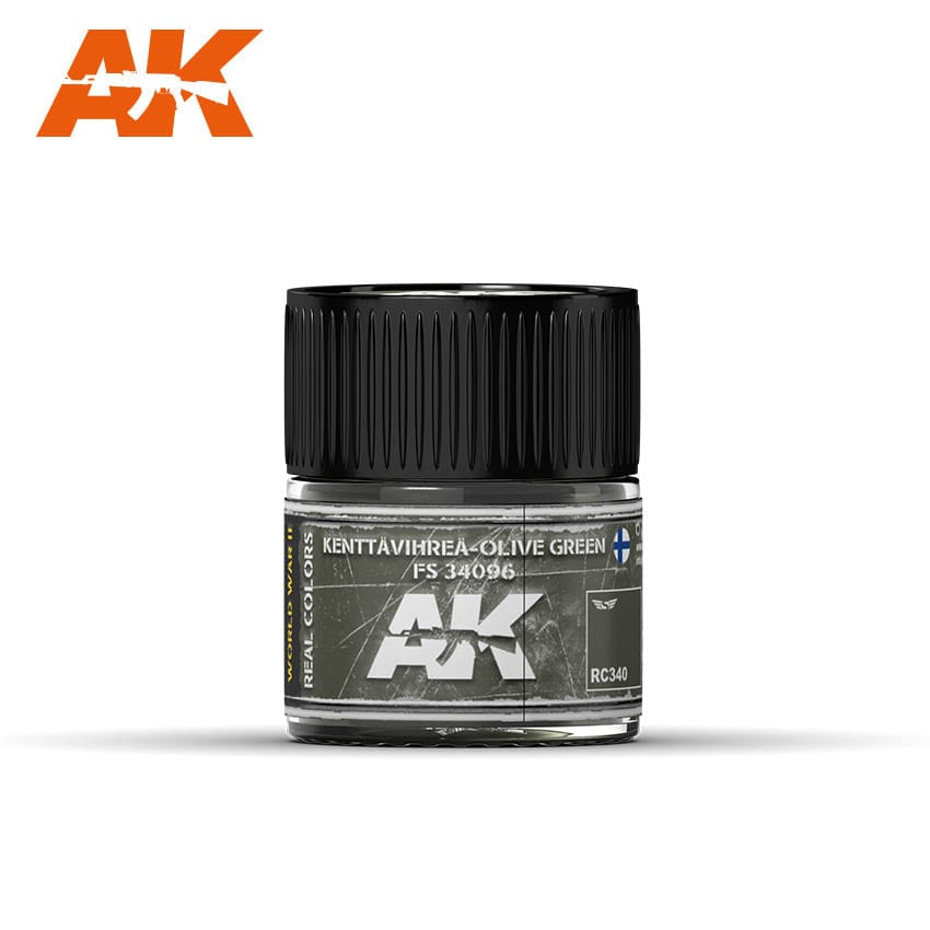 AK Interactive Real Colors Kenttvihre-Olive Green FS 34096 10ml | 8435568301139