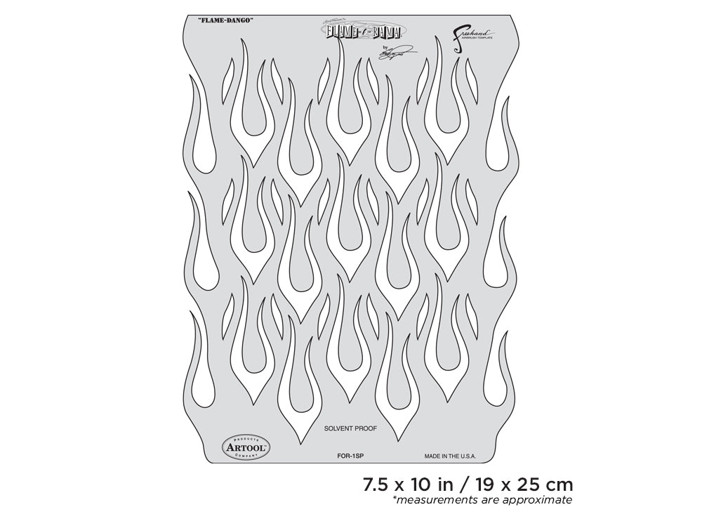 IWATA Artool Freehand Airbrush Templates Flame-o-rama Flame-Dango by Craig Fraser | 758240038207