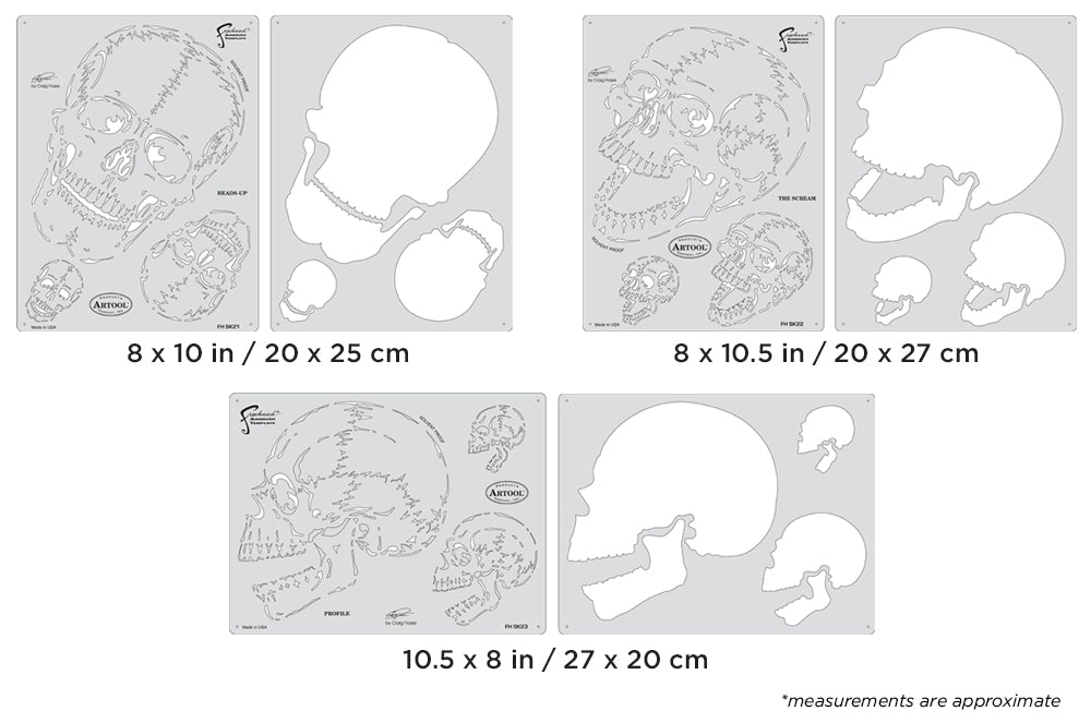 IWATA Artool Horror of Skullmaster SetFreehand Airbrush Template by Craig Fraser | 758240139416