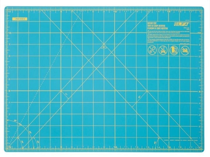OLFA 12' x 18' Double Sided Rotary Mat, Aqua (RM-CG/AQA) | 91511220391