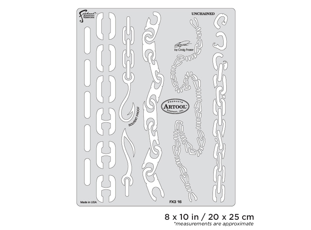 IWATA Artool FX3 Unchained Freehand Airbrush Template by Craig Fraser | 758240138433