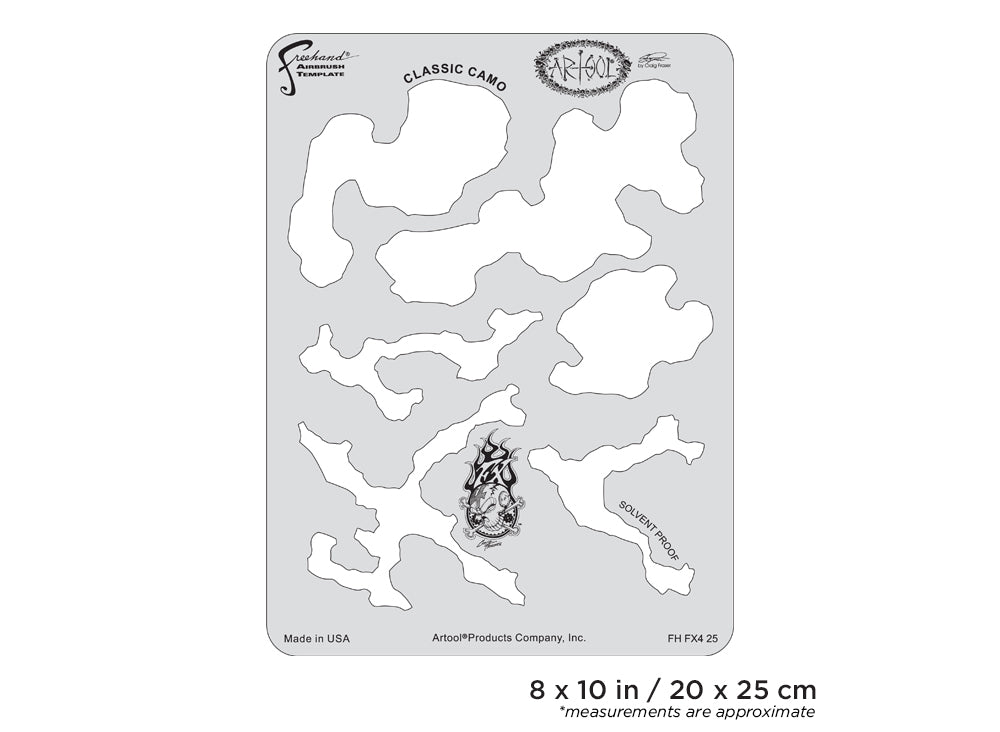 IWATA Artool FX4 Classic Camo Freehand Airbrush Template by Craig Fraser | 758240138617