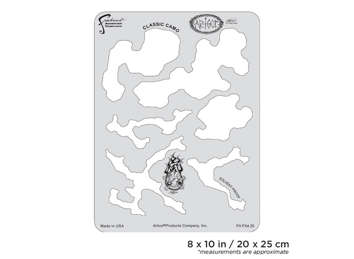 IWATA Artool FX4 Classic Camo Freehand Airbrush Template by Craig Fraser | 758240138617