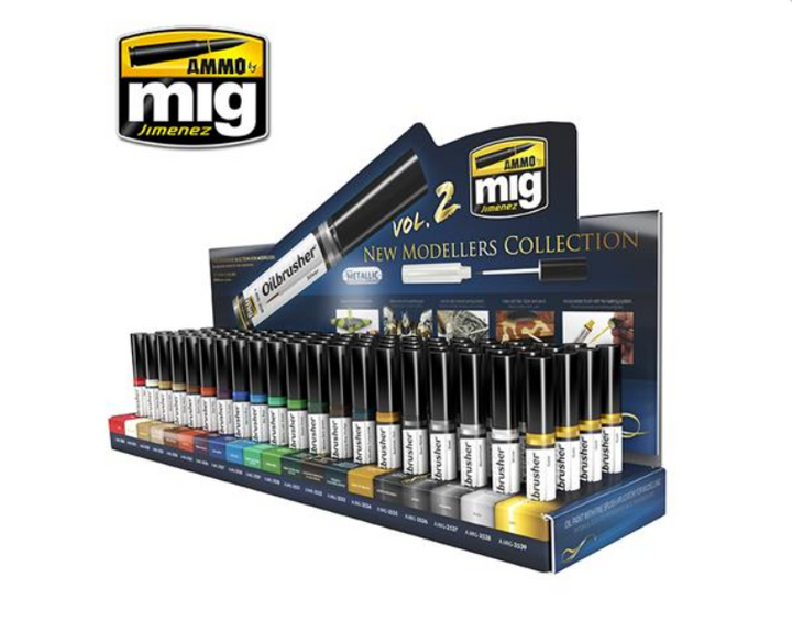 Ammo Mig Oilbrushers Retail Counter Display Stand No.2 (20 Oilbrushes x 4 Units) | 8432074081630
