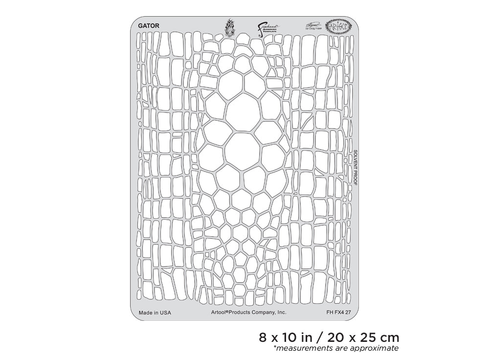 IWATA Artool FX4 Gator Freehand Airbrush Template by Craig Fraser | 758240138631