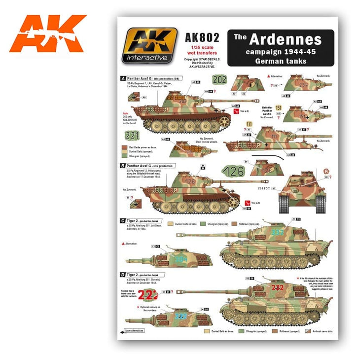 AK Interactive 1/35 The Ardennes Campaign 1944-45 German Tanks | 8436535578028
