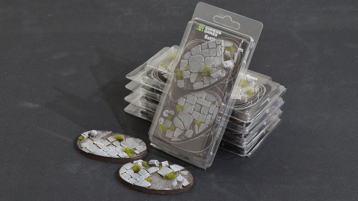 Gamers Grass Battle Ready Bases - Temple - Oval 90mm (x2) | 738956789242