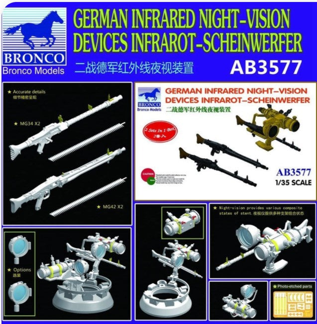 Bronco Models 1/35 German Infrared Night-Vision Devices Infrarot-Scheinwerfer | 6970162330106