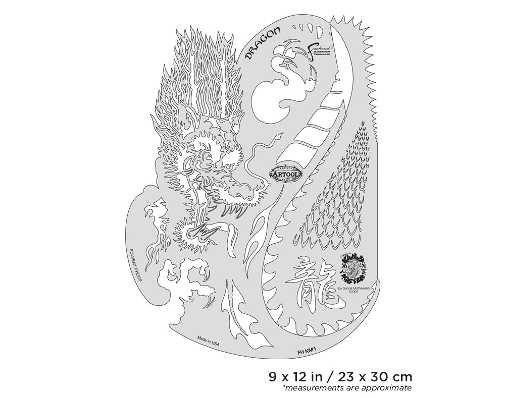 IWATA Artool Kanji Master Dragon Freehand Airbrush Template by Dennis Mathewson | 758240138495