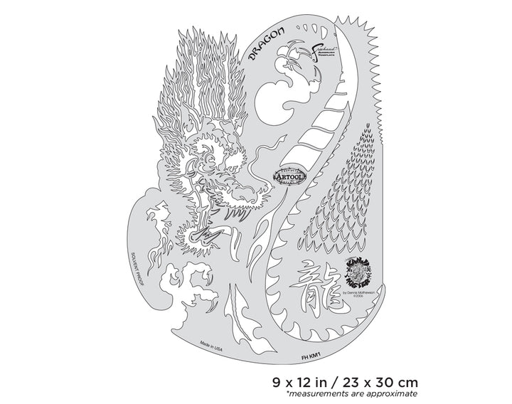 IWATA Artool Kanji Master Dragon Freehand Airbrush Template by Dennis Mathewson | 758240138495