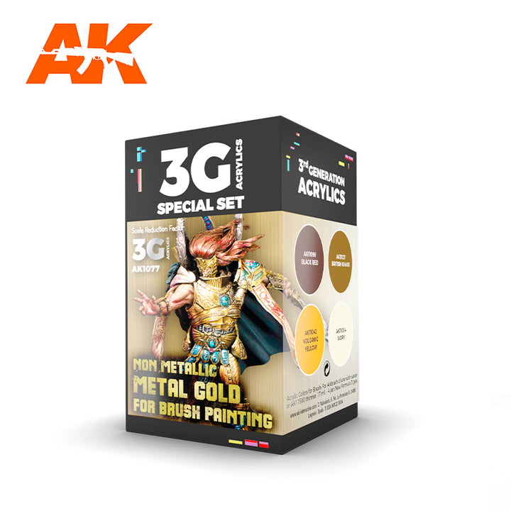 AK Interactive Wargame Color Set Non Metallic Metal Gold (W. B.) | 8435568328679