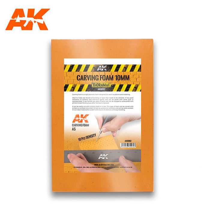 AK Interactive Carving Foam 10mm A5 Size (228 X 152 mm) | 8435568304703