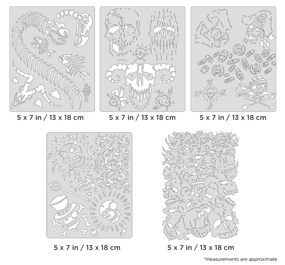 IWATA Artool Curse of Skullmaster Mini Series Set Freehand Airbrush Template by Craig Fraser | 758240038320