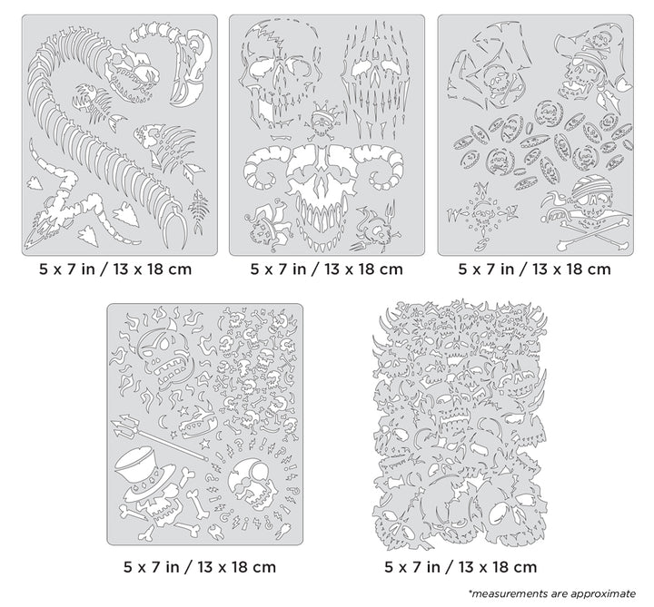 IWATA Artool Curse of Skullmaster Mini Series Set Freehand Airbrush Template by Craig Fraser | 758240038320