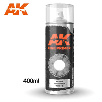 AK Interactive Fine Primer White - Spray 400ml (Includes 2 nozzles) | 8436564926340
