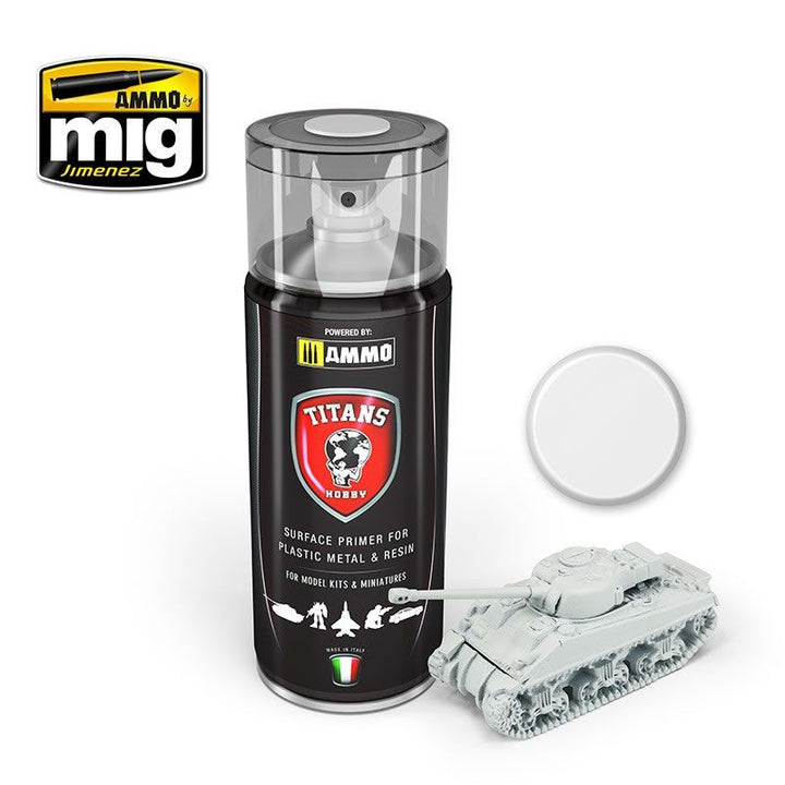 Titans Hobby White Matt Primer, 400ml Spray | 7426842918854