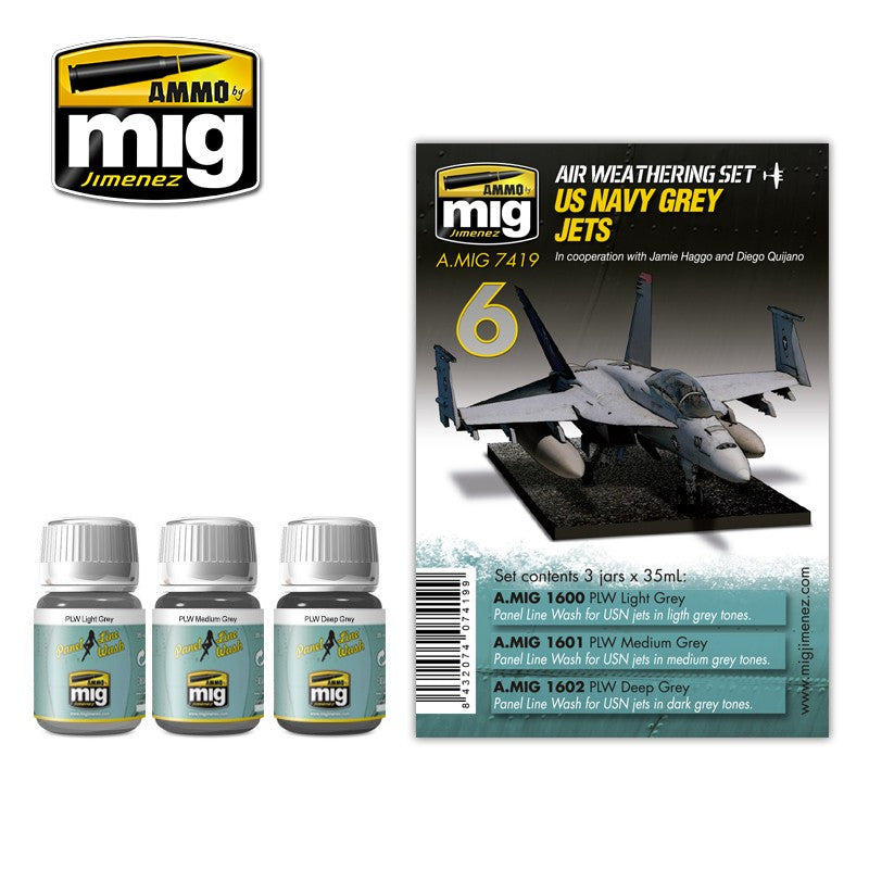Ammo Mig US Navy Grey Jets Air Weathering Set | 8432074074199