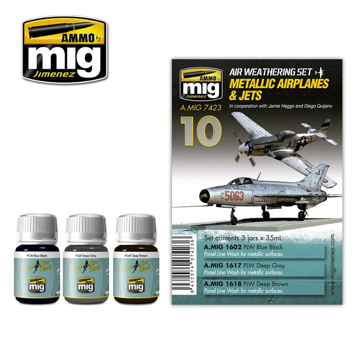 Ammo Mig Metallic Airplanes & Jets Air Weathering Set | 8432074074236