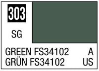 Mr Hobby Aqueous Color H303 Semi Gloss Green FS34102 Charcoal Lizard Camouflage 10ml Bottle | 4973028504934