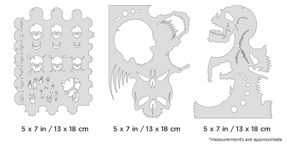 IWATA Artool Skullmaster Mini Series Set Freehand Airbrush Template by Craig Fraser | 758240038306